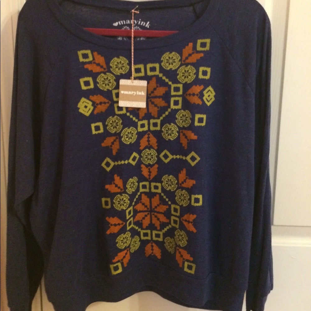 NWT Printed Blue Long sleeve Shirt